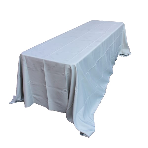 Atlas Commercial Products 90" x 156" Polyester Tablecloth, Gray PY-90x156-11 - main